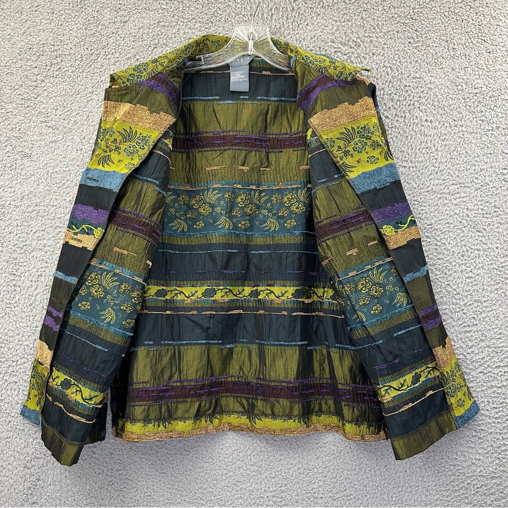 Koret Dress Floral Patchwork Textured Blazer Jacket Boho Art To Wear Women's 14 - Picture 3 of 10